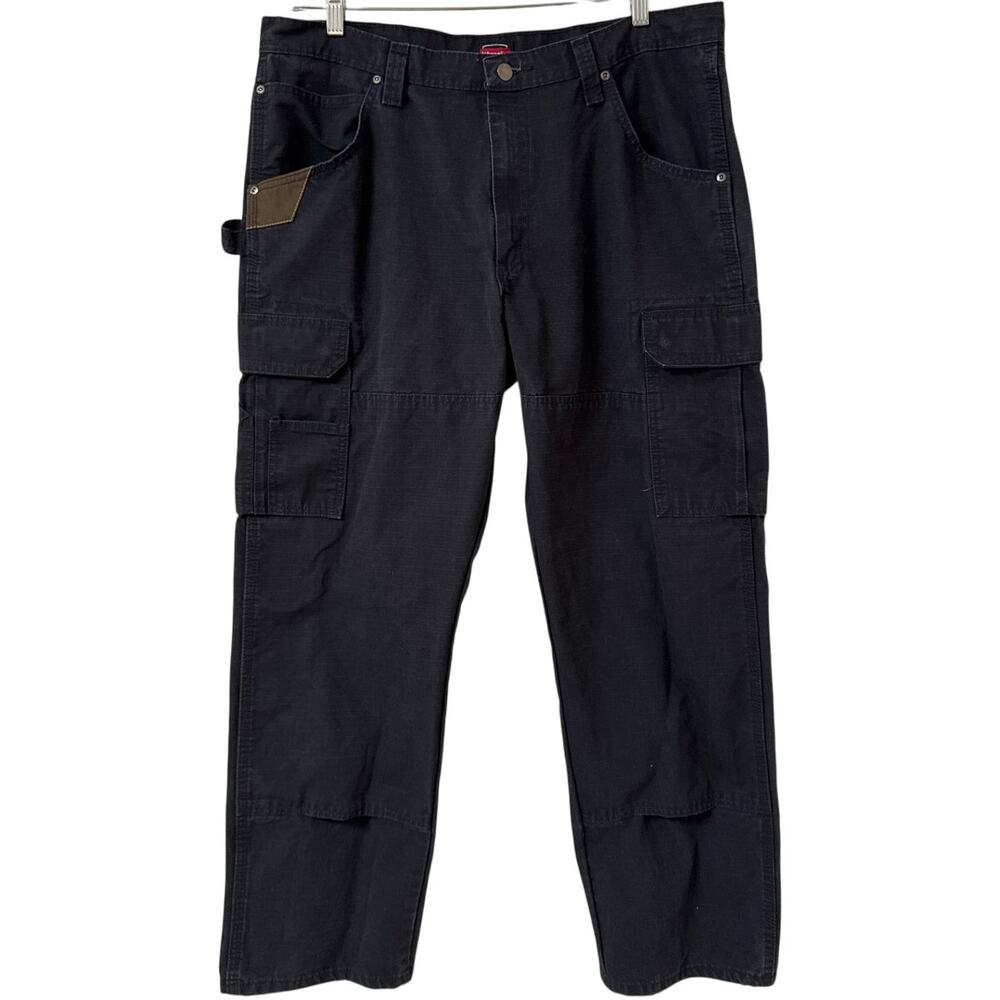 Wrangler Workwear Mens Green Khaki Ripstop Carpenter Cargo Work Pants 38x30